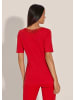 MADELEINE Kurzarm Leinen-Shirt mit Spitzenbesatz in rot