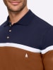 WITT WEIDEN Langarm-Poloshirt in marine-cognac