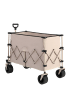 ABRIHOME Klappbarer Strandwagen in Beige 100 kg mit Rädern Getränkehaltern