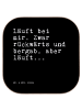 Mr. & Mrs. Panda Bierdeckel Läuft bei mir. Zwar... mit Spruch in Schwarz