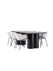 ebuy24 Essgruppe Olivia (7-teilig) Schwarz 100 x 210 cm