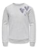 KIDS ONLY Sweatshirt KOGMARY LIFE L/S O-NECK BOX SWT in light grey melange leo heart
