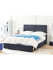 Beliani Doppelbett VERNOYES in Schwarz/Gold - (W) 170 x (H) 120 x (L) 214 cm