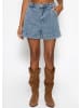 SASSYCLASSY Weite High Waist Jeans Shorts in Hellblau