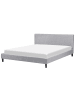 Beliani Doppelbett FITOU in Grau/Dunkler Holzfarbton - (W) 190 x (H) 87 x (L) 214 cm