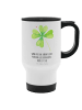 Mr. & Mrs. Panda thermos tasse Blume Kleeblatt mit Spruch in Weiß