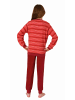 NORMANN langarm Frottee Schlafanzug Pyjama Bündchen Streifen - 77447 in rot