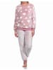 NORMANN langarm Schlafanzug Bündchen Sterne Coralfleece - 76763 in rosa