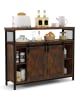 COSTWAY Sideboard 100x33x80cm in Braun