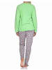NORMANN Schlafanzug lang Melone Pyjamahose allover - 77379 in grün