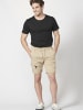 KOROSHI JOGGER KNIT DENIM COLOR SHORTS in beige