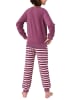 NORMANN Frottee Pyjama Schlafanzug langarm Bündchen und Pferd - 50652 in beere