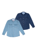 Checker Hemd Dynasty Denim in Dark Blue, Light Blue