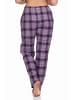 NORMANN Dame Flanell Schlafanzug Hose kariert Baumwolle - 76590 in beere