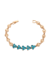 faina Women Bracelet With Rhinestones in Rose Gold Turquoise