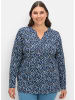 sheego Langarmshirt in tiefblau-gemustert