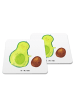 Mr. & Mrs. Panda coaster set Avocado Kern rollt ohne Spruch in Weiß