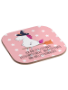 Mr. & Mrs. Panda Untersetzer Design Einhorn Hexe mit Spruch in Rot Pastell