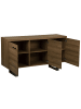 Beliani Sideboard TIMBER in Braun/Grau - (W) 140 x (H) 79 x (L) 42 cm