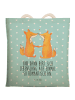 Mr. & Mrs. Panda Tote Bag Füchse Liebe mit Spruch in Türkis Pastell