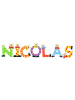 Playshoes Deko-Buchstaben "NICOLAS" in bunt