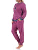 NORMANN Pyjama Bündchen Streifen Sternen - 69537 in beere