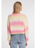 myMo Damen Strickjacke in Gelb Pink Mehrfarbig