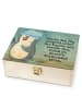 Mr. & Mrs. Panda Teebox Holz Pinguin Duschen Design mit Spruch in Weiß