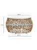 FineBuy Couchtisch in Gold / Marmor / 60x60x35