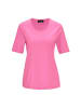 GOLDNER Kurzgröße:  T-Shirt Basic Baumwollshirt mit kurzem Arm in pink