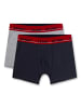 S. Oliver Boxershort 2er Pack in Grau/Schwarz/Rot