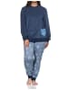NORMANN Frottee Schlafanzug langarm Bündchen Herz - 81651 in marine