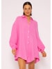 SASSYCLASSY Ultra Oversize Musselin-Blusenhemd lange Variante in Pink