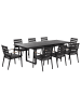 Beliani 3-tlg Gartentisch Set VALCANETTO/TAVIANO in Schwarz/Grau/Braun