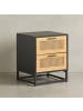 KADIMA DESIGN Nachtkonsole mit Wiener Geflecht 45x45x56 cm Nachttisch