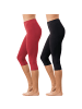 Erwin Müller Single-Jersey Capri-Leggings 2er-Pack in rot/schwarz