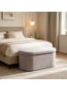 relaxdays Sitzbank in Hellgrau - (B)76 x (H)38 x (T)38 cm