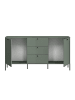 Feldmann-Wohnen Sideboard Vitoria grün / schwarz 155 / 38 / 79cm