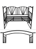 tectake Rankbogen 114 x 42 x 210 cm aus Stahl, wetterfest, mit Sitzbank