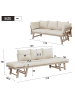 ABRIHOME Gartensofa in Beige 3-Sitzer mit Liegefunktion klappbaren Armlehnen