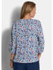 GOLDNER Schlupfbluse Viskosebluse mit floralem Muster in blau / gemustert