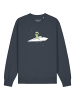 wat? Apparel Sweatshirt Alien on a paper plane in India Ink Grey