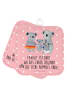 Mr. & Mrs. Panda backhandschuhe Koala Familie mit Spruch in Rot Pastell