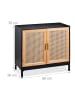 relaxdays Sideboard in Schwarz/ Natur - (B)80 x (H)76 x (T)39 cm