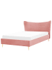 Beliani Doppelbett CHALEIX in Rosa/Gold - (W) 168 x (H) 109 x (L) 212 cm