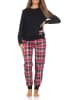 NORMANN Schlafanzug Pyjama langarm Bündchen Tiermotiv - 87116 in schwarz