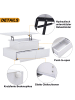 ABRIHOME Couchtisch in Weiß Hochglanz 90x55x41 cm mit LED 4 Schubladen