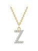 Glanzstücke München Halskette Buchstabe Z Sterling Silber Zirkonia in gelbgold
