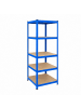 relaxdays Schwerlastregal in Blau/ Braun - (B)80 x (H)200 x (T)60 cm