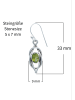 mantraroma 925er Silber - Ohrringe (L) 9 x (B) 33 mm mit Peridot facettiert